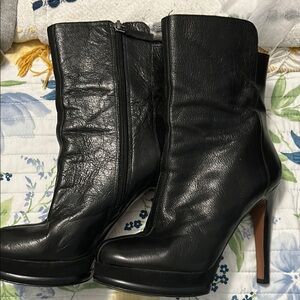 Nine West Black Ankle Booties with High Heels
